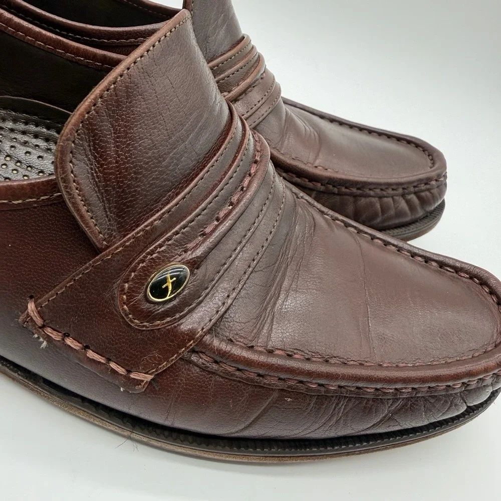 Florsheim Men's Riva Moc Toe Bit Loafers Leather Preppy Burgundy Size 9B